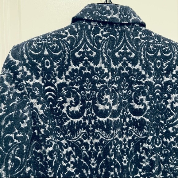 Cabi Navy Blue Jacquard Wool Blend Blazer Style# 109 Women's Size 8 - Picture 11 of 14